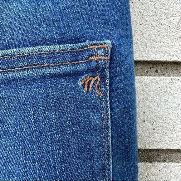 Madewell 10” High Rise Skinny Jeans Size 25 Blue Button Fly Raw Hem Tencel Denim - Picture 6 of 12